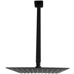 Ducha Slim 25x25cm Inox Preto fosco Vertical para Teto