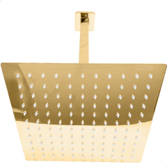 Ducha Slim 25x25cm Inox Dourado Vertical para Teto