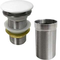 Valvula Cêramica 1 1/4 e Prolongador Inox 40mm Cuba De Apoio Sobrepor
