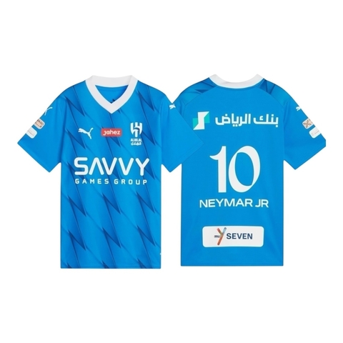 Camisa Al-Hilal I 23/24 - Torcedor Puma Masculina - Azul - com nome Neymar e 10