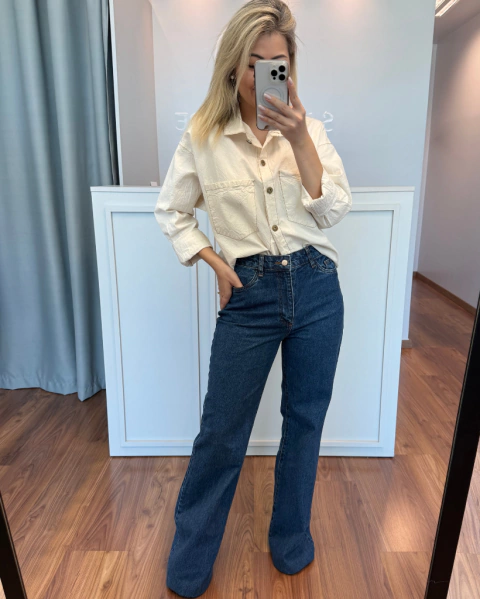 Calça Pantalona jeans (Emma)