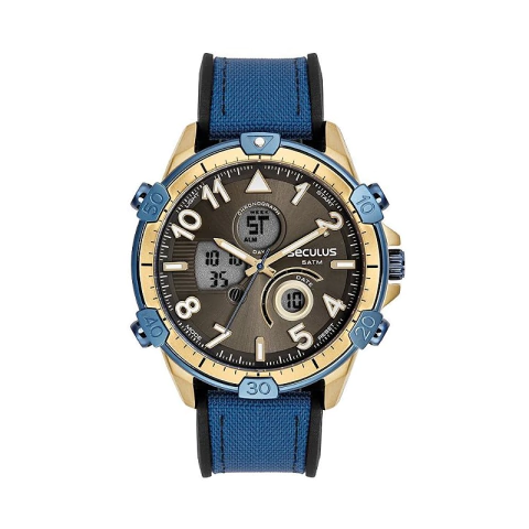 Relógio Seculus Masculino AnaDigi Pulseira de Nylon 77270GPSVLN2