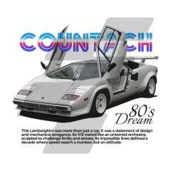 Remera Lamborghini Countach + Hotwheel (de regalo) - comprar online
