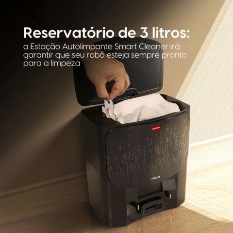 Imagem do Ropo - Robô Aspirador Smart Laser Pro estação autolimpante.