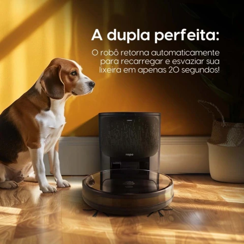 Robô Aspirador Ropo Smart Pet Pro alto poder de sucção.