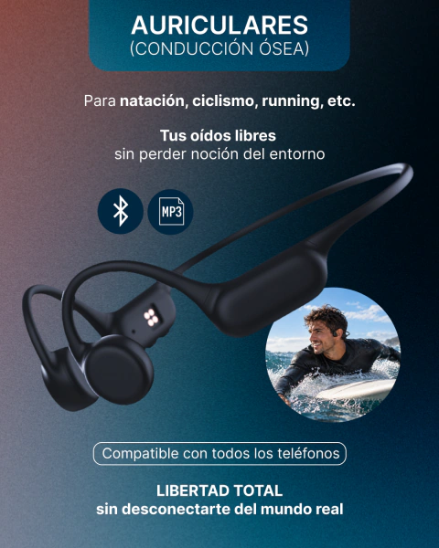 Auriculares natación ciclismo running conducción ósea