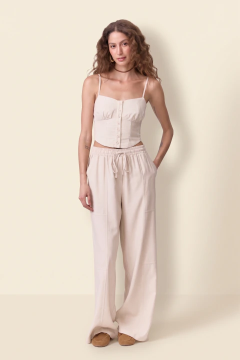 Calça Linho Léa Areia