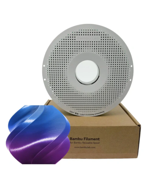 Filamento Bambu Lab PLA Seda Aurora Roxo Com Carretel Reutilizável Roxo 1Kg 1,75mm