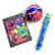 SET INFANTIL PELOTA SALTARINA + LIBRETA PERSONAJE + LAPICERA CON APLIQUE
