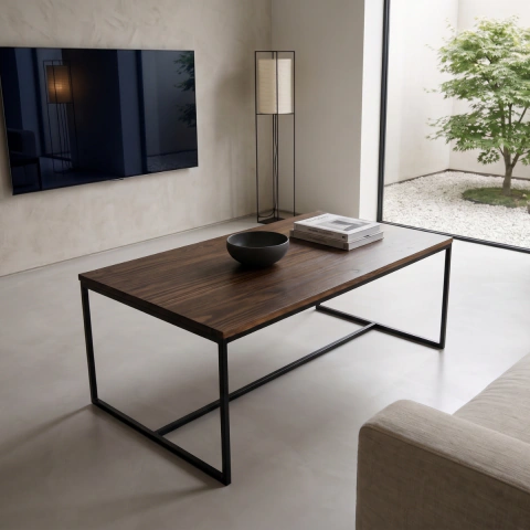 Mesa Ratona Industrial 100cm Nogal