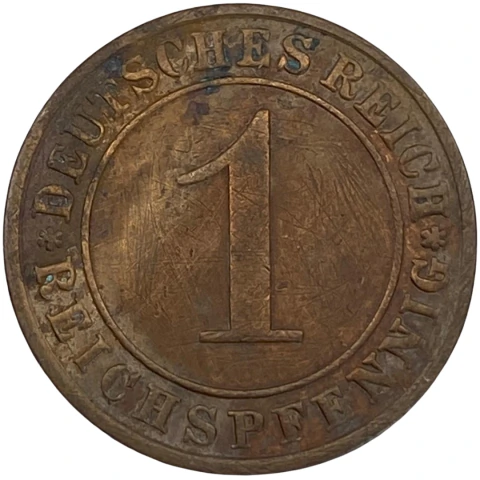 1 Reichspfennig – República de Weimar – Alemanha BC