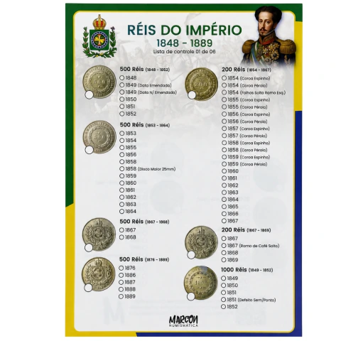 LISTA DE CONTROLE - Reis do Império 1848 - 1889