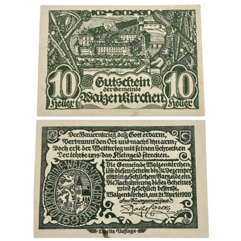 NOTGELD - 10 Heller Waizenkirchen - Alta Áustria FE