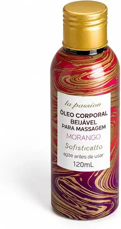 Oleo beijavel para massagem comestivel La passion - morango