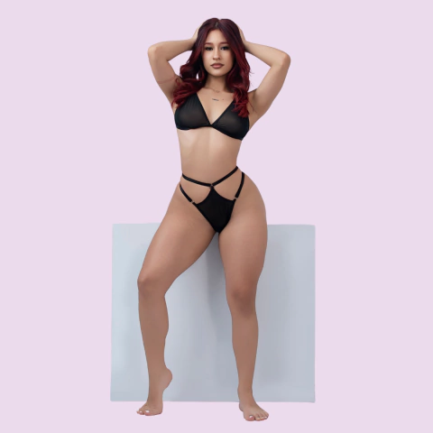 Set Niebla – Bralett en Malla Tex y Panty Ajustable