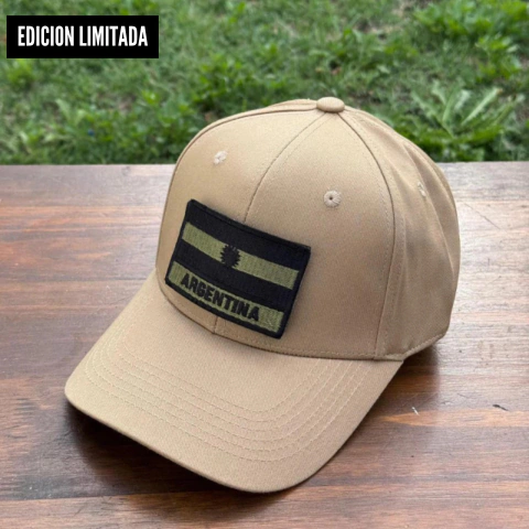 Gorra Premium + Parche Argentina Baja visibilidad-Gabardina Gruesa