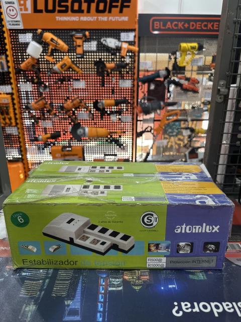 ESTABILIZADOR TENSION 1000VA 6 TOMAS ATOMLUX