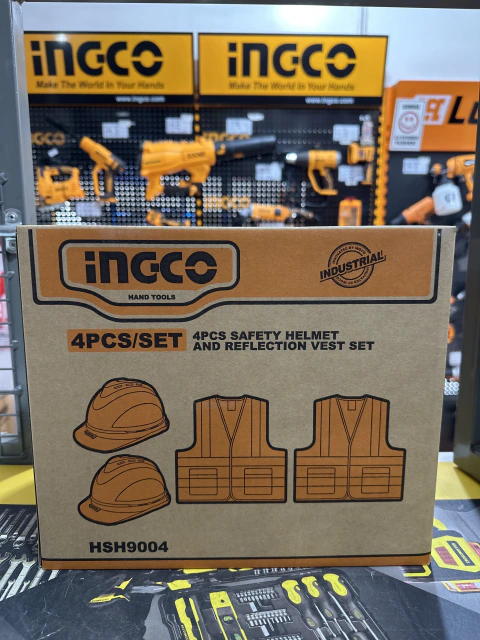 HSH9004 SET 4 PIEZAS DE CASCO DE SEGURIDAD Y CHALECO