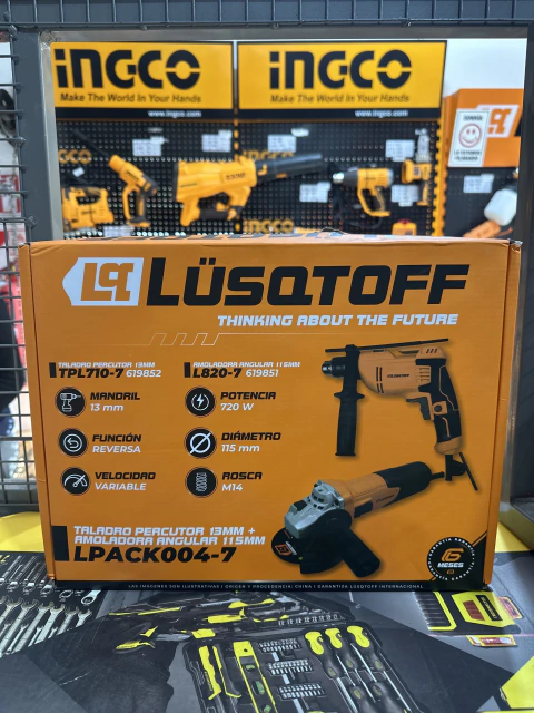 LPACK004-7 TALADRO PERCUTOR + AMOLADORA LUSQTOFF
