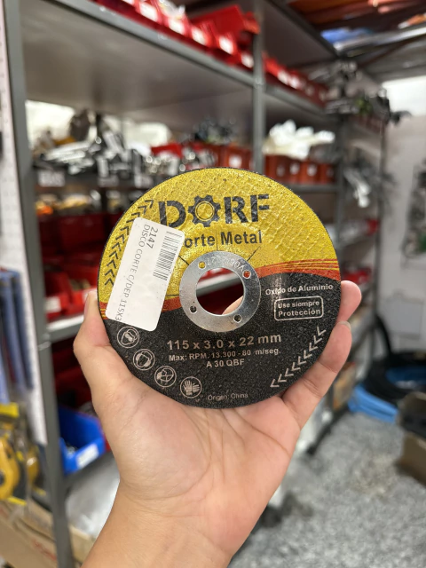 DISCO CORTE C/DEP 115X3.0X22MM DORF