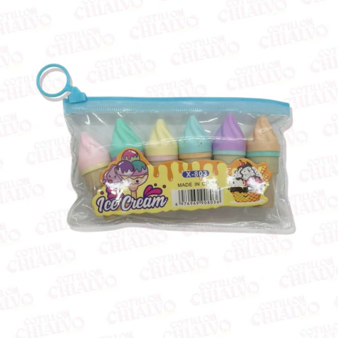 Marcadores Formas 6cm 6u - Cotillon Chialvo Eventos