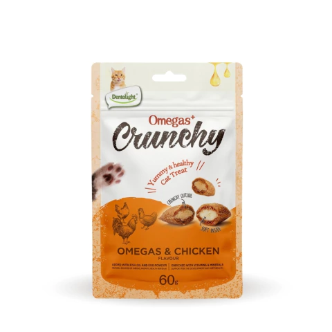 Ômegas + Frango – Petisco Crocante com Ômegas para Gatos