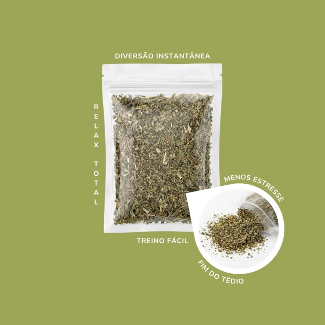 Folhas, flores e caule de catnip