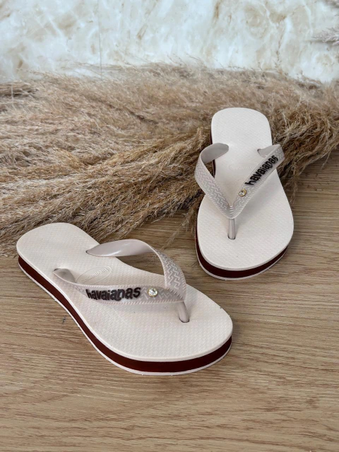 havaianas - Sola Alta - Bege - Marron