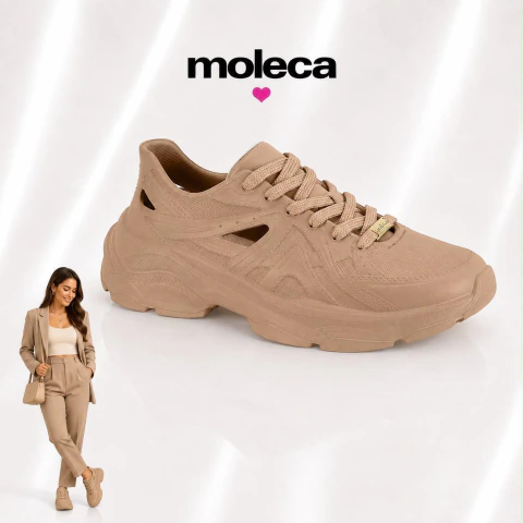 Tènis Moleca Trend Sport - Nude