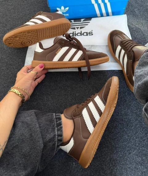 Tênis adidas Samba Premium - Preto - Marrom - Branco