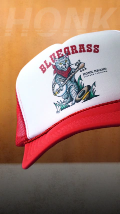 Boné Bluegrass | Vermelho e Branco na internet