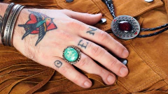 Anel de Prata com Turquesa Natural (Tam. 19 | Peça Única) - loja online