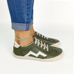 Zapatilla FLOW 3.0 OLIVA 35 AL 41 LINEA CUERO - kuma barefoot