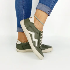 Zapatilla FLOW 3.0 OLIVA 35 AL 41 LINEA CUERO - kuma barefoot