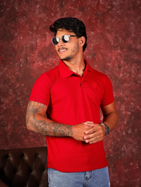 Camisa Gola Polo - Vermelho