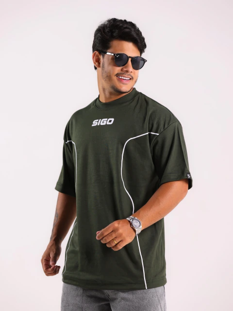 Camisa Oversized Estampada - Verde