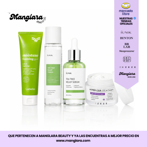 Rutina Coreana Premium Antiacné | Tea Tree Toner, CICA y BHA Para Glass Skin, Poros, Barrera Cutánea, Oil Control y Piel Sensible