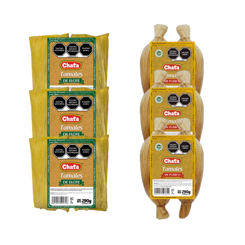 12 PACK (6 TAMALES DE ELOTE + 6 TAMALES DE PUERCO)