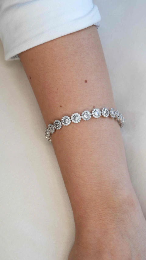 Pulseira Riviera Elo Mandala Cravejada com Zircônias