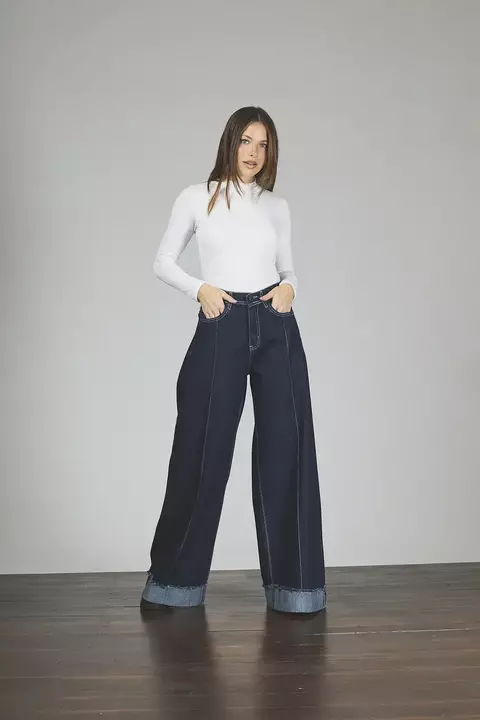 417 | MAXI BAGGY AZUL RIGIDO CON ALFORZA DOBLE EN BOTA TIRO ALTO TALLES 36 AL 46 CENITHO