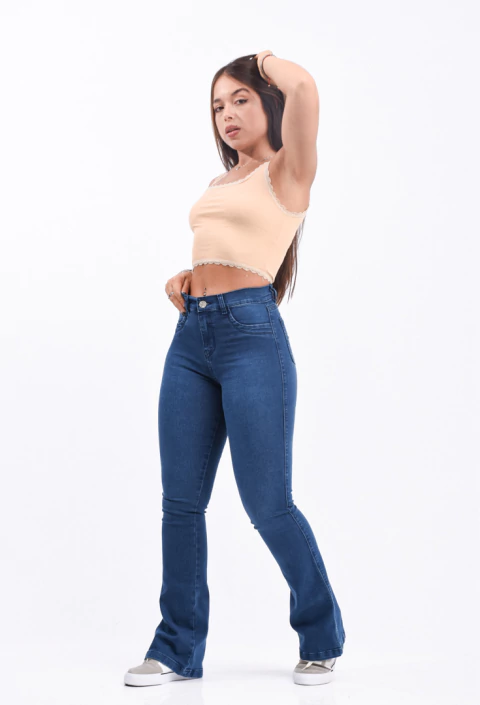AMALIA | OXFORD AZUL CLASICO ELASTIZADO TIRO ALTO TALLES 36 AL 50 RUMAJU - comprar online