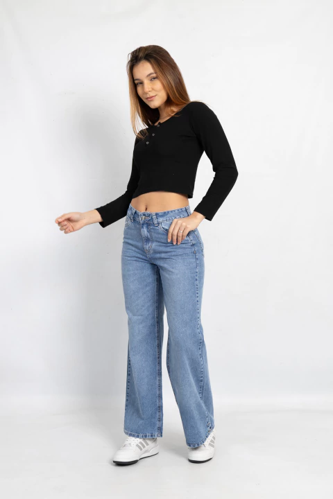 Art. 808 | Wide Leg Nevado Rigido Tiro Intermedio Talles 36 al 46 Andar