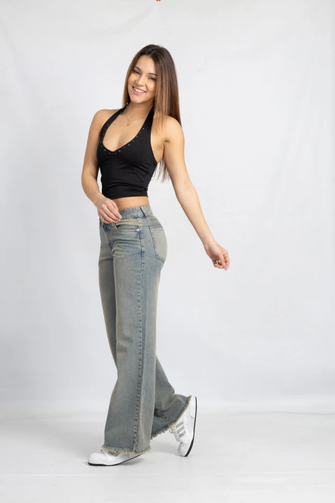 827 | WIDE LEG OXIDO MATIZADO DESFLECADO TIRO MEDIO RÍGIDO VERSUS