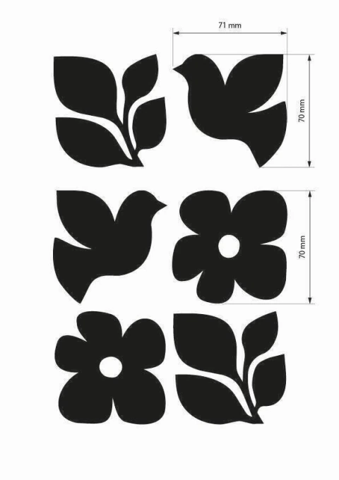 Stencils para ceramica - Flores y palomas -