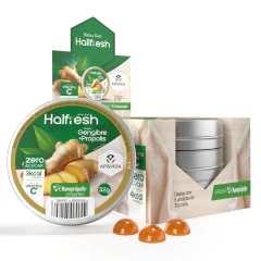 Bala para Garganta Zero Açúcar Hallfresh Gengibre Display c/ 6 | Com Nanoprópolis e Vitamina C