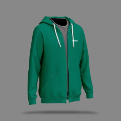 MOLETOM PELUCIADO C/ ZIPER VERDE (CONTORNO COSTAS) na internet