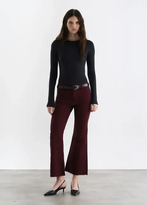 Pantalon de Jean elastizado Flare Ibiza Bordo