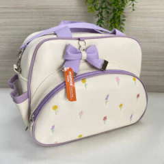 Kit bolsa 2pc Flores (lilas) laco - Mimos Baby