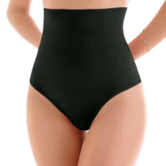 Calcinha Tanga Modeladora (G) Alta sem Costura preto ZR0801002P