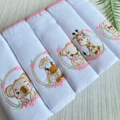 kit fralda com 5 uni 70x70 savana rosa - comprar online